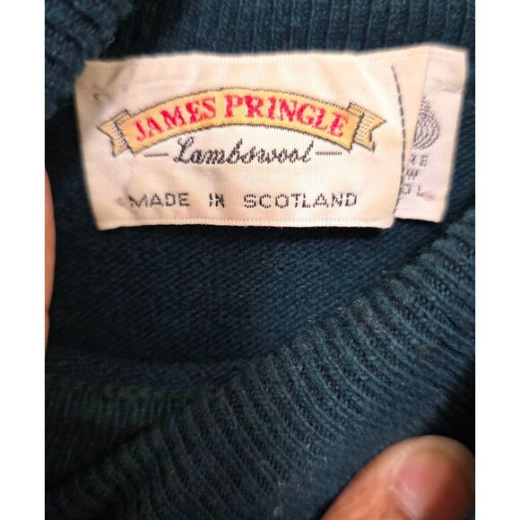 James Pringle Teal Unisex Lambswool Turtleneck Sweater Made In Scotland Size XL - Picture 5 of 6